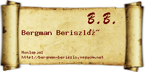 Bergman Beriszló névjegykártya